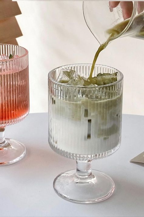 Ribbed Wine Glasses, Ribbed Glassware, Vodka Bar, 1920s Interior Design, Gin Glasses, Pisco Sour, Sazerac, Gin Fizz, Wine Cup