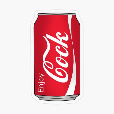 Get my art printed on awesome products. Support me at Redbubble #RBandME: https://www.redbubble.com/shop/p/44694059.O9UDB?asc=u Soda Sticker, Coke Can, Coke Cans, Plastic Stickers, Redbubble Designs, Personalized Water Bottles, White And Red, Sticker Design, Vinyl Sticker