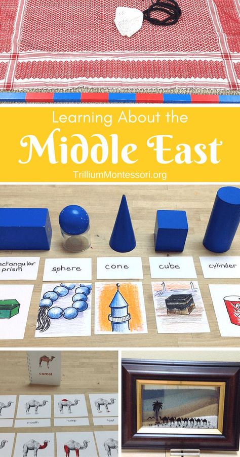 Preschool Montessori Activities for Learning About the Middle East Montessori Culture Activities, Asia Montessori Activities, Preschool Montessori Activities, Middle East Clothing, Middle East Culture, Preschool Montessori, Montessori Geography, Learn Arabic Online, Montessori Ideas