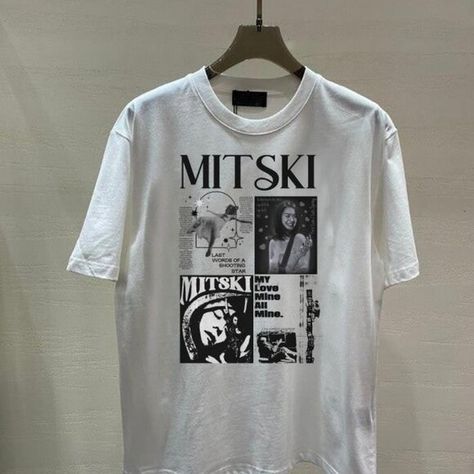 Last Words Of A Shooting Star Shirt Mitski Mystery Shirt Mitski Retro PM Mitski Shirt Design, Band Tee Design Ideas, Long Sleeve Band Shirt, Band Tees Aesthetic, Different Types Of Aesthetics Fashion, Baggy Graphic Tees, Mitski Shirt, Alternative Shirts, Shirts With Words