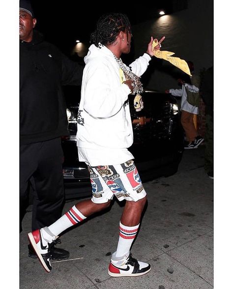 @fluerdefoi Hip Hop Aesthetic Outfit, Asap Rocky Shorts, Asap Rocky Fashion Aesthetic, Asap Rocky Shorts Outfit, Asap Rocky Best Outfits, Asap Rocky Vans Outfit, Asap Rocky Fashion Streetwear, Asap Rocky Outfits, Asap Rocky Fashion