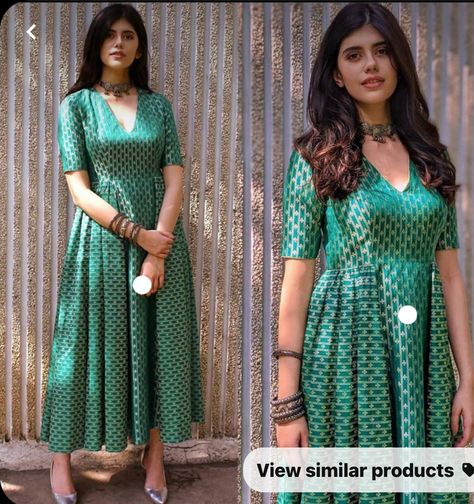 Western Frocks For Women, Western Dresses For Women Casual, Casual Frocks For Women, Frocks For Women Knee Length, Traditional Frocks, Ethnic Tops, Frocks For Women, Sanjana Sanghi, Indo Western Dresses