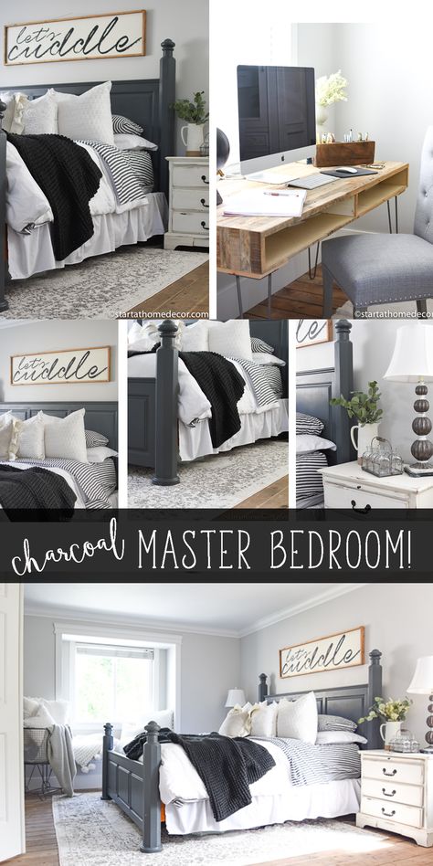 Charcoal Master Bedroom on a Budget. Bedroom Ideas On A Budget, Bedroom On A Budget, Stylish Bedroom Design, Budget Bedroom, Diy Simple, Budget Diy, Stylish Bedroom, Small Room Bedroom, Simple Bedroom