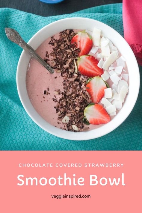 A healthy Chocolate Covered Strawberry Smoothie Bowl will make you think you are eating dessert instead of a smoothie.  Quick and easy to throw together with six ingredients.  This bowl is vegan, dairy free, gluten free, and sugar free. Easy Plant Based Recipes, Vegan Split Pea Soup, Chocolate Strawberry Smoothie, Strawberry Smoothie Bowl, Recipes For The Family, Vegan Summer Recipes, Plant Based Recipes Easy, Covered Strawberry, Chocolate Covered Strawberry