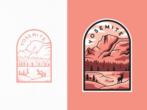 National Park Logo, National Park Stickers, Logotype Inspiration, City Icon, Outdoor Stickers, Retro Logos, Parking Design, Grand Canyon National Park, Landscape Illustration