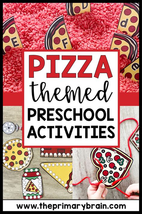 Pizza themed preschool activities Pizza Math Activities Preschool, Pizza Sensory Play, Pizza Theme Prek, Pizza Preschool Theme, Pizza Dramatic Play Printables Free, Pizza Activities For Toddlers, Cookie Theme Preschool, Preschool Pizza Theme, Pizza Sensory Bin