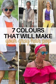 Colours That Go With Grey Hair, Outfits For White Hair, What To Wear With Gray Hair, Colors To Wear With Gray Hair, Outfits For Grey Hair, Gray Hair Outfits, Makeup For White Hair, Colors To Wear With Grey Hair, White Hair Outfit