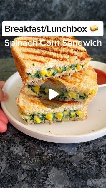 Kanan | Spice Up The Curry on Instagram: "Upgrade your sandwich game with our Spinach Corn Sandwich! 🌽🌿 Have it as a breakfast, pack into kid’s lunchbox, or have it as a lunch or dinner with a side of soup or salad. . Want detailed recipe? Comment ’recipe’ and I’ll DM you the link. . Or Simply go to my site www.SpiceUpTheCurry.com and you’ll find the recipe there. . Easy cooking | home cooked meal | sandwich recipe | spinach recipes | vegetarian recipes | Lunch ideas | dinner ideas | spinach corn sandwich | quick recipes | Breakfast ideas | Lunchbox ideas . #indianfoodlovers #trendingnow😍  #recipereels #sandwichrecipe #desikhana #lunchboxideas #breakfastrecipes #beautifulcuisine #homecookedmeals #indianinusa" Easy Sandwich Recipes Vegetarian Indian, Quick And Easy Dinner Recipes Vegetarian Indian, Spinach Recipes Vegetarian, Sandwich Recipes Vegetarian Indian, Quick Breakfast Ideas Indian, Easy Breakfast Ideas Indian, Kids Lunch Ideas For Home, Breakfast Pack, Lunch Sandwich Recipes