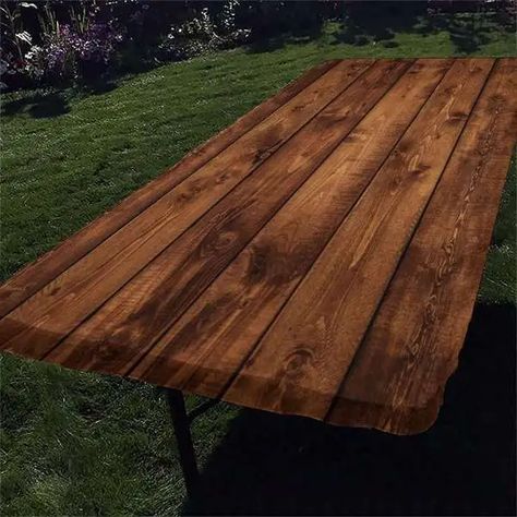 WOW ! Turn your Plastic folding tables into rustic Farmhouse tables – Party Ideas Table Cloth Hacks, Cloth Hacks, Plank Table, Cheap Table, Rustic Farmhouse Table, Watermelon Decor, Farmhouse Tables, Rustic Party, Folding Tables