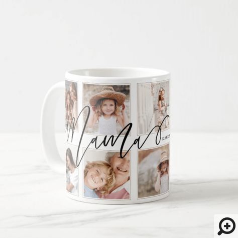 Collage Grid, Fingerprint Cards, Monogram Coffee Mug, Photo On Mug, Monogramed Gifts, Sublimation Ideas Projects Inspiration, Picture Mugs, Projets Cricut, Creative Diy Gifts