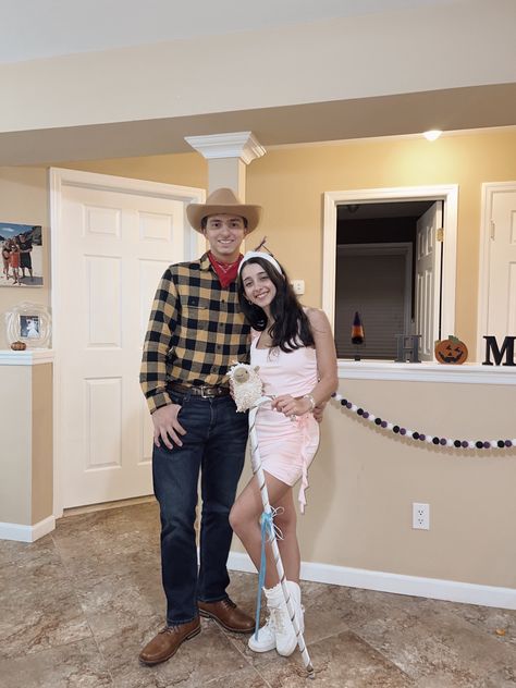 couples halloween costume Woody And Bopeep Halloween Costume, Woody And Bo Peep Costume Couple, Adult Bo Peep Costume, Woody And Bo Peep Halloween, Bo Peep Halloween, Bo Peep, Couple Halloween, Couple Halloween Costumes, Halloween Costumes