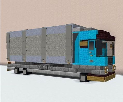 Minecraft Truck Build, Minecraft Vehicle Ideas, Minecraft Vehicle Builds, Minecraft Bank Building, Minecraft City Ideas, Truck Minecraft, Minecraft Vehicles, Minecraft Modern City, Minecraft Steampunk