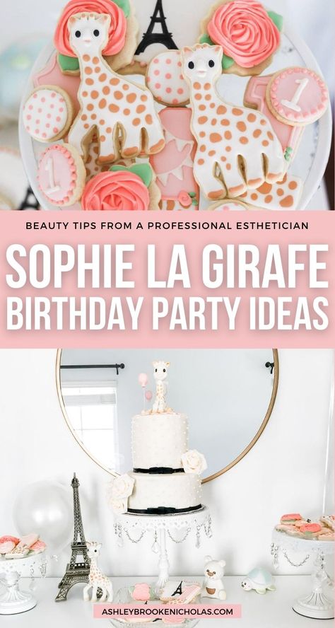 Zoo First Birthday Party Girl, Giraffe Theme Birthday Party, Giraffe Birthday Party, Sophie La Girafe Birthday, Sophie The Giraffe 1st Birthday Party, Giraffe 1st Birthday, First Birthday Giraffe Theme, Sophie Giraffe First Birthday, Giraffe 1st Birthday Cake