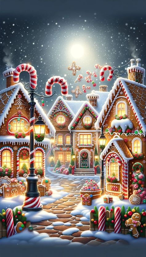 Christmas Village Aesthetic Wallpaper, Christmas House Wallpaper, Christmas Scene Wallpaper, Cute Wallpaper Christmas, Christmas Scenery Wallpaper, Christmas Backgrounds Wallpapers Desktop, Christmas Village Background, Christmas Cute Wallpaper, Christmas Village Wallpaper