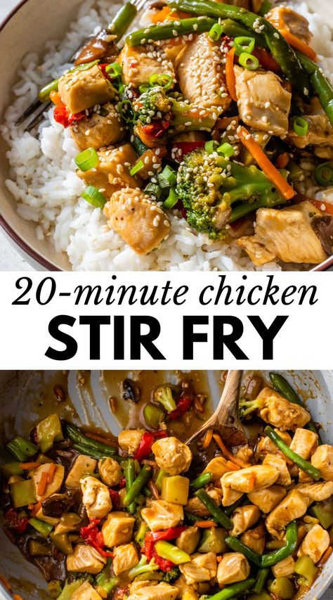 Meal Prep Chicken Stir Fry, Canned Chicken Stir Fry, Easy Chicken Veggie Stir Fry, Pinch Of Yum Red Curry Chicken Stir Fry, Quick Chicken Stir Fry Recipe, Easy Healthy Chicken Stir Fry, Healthy Chicken Stir Fry With Vegetables Clean Eating, Chicken Stir Fry With Rice And Veggies, Easy Stir Fry Chicken Recipes