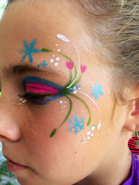 Anna from Frozen inspired eye design Anna Face Paint Frozen, Anna Frozen Makeup, Halloween Face Paint Ideas, Disney Face Painting, Frozen Face Paint, Face Paint Party, Anna Makeup, Frozen Makeup, Princess Face Painting