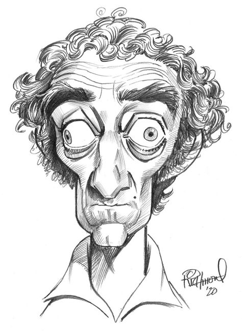 Richmond Illustration Inc. Funny Caricatures Drawing, Doodle Tips, Tom Richmond, Marty Feldman, رسم كاريكاتير, Caricature Sketch, Drawing Cartoon Faces, Marvel Drawings, Trash Art