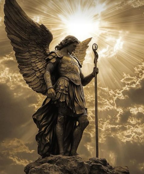 Saint Michael Wallpaper, Archangel Michael Art, Arch Angel Michael, Saint Michael Statue, Guardian Angel Statue, Saint Michael Angel, Angel Sculpture Art, Archangel Michael Tattoo, St Michael Tattoo