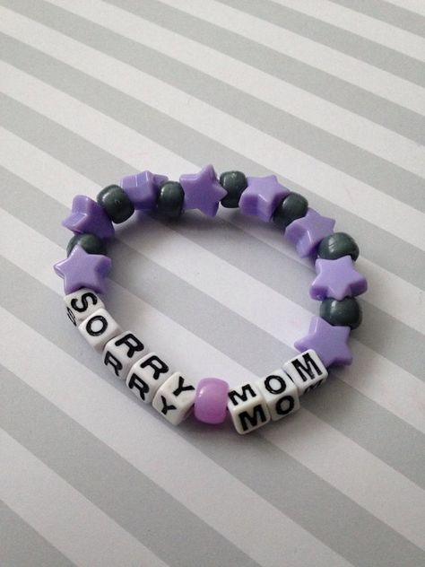 Sorry Mom - Kandi Bracelet Kandi Bracelets Rave, Rave Candy, Rave Bracelets, Pulseras Kandi, Sorry Mom, Diy Kandi Bracelets, Pony Bead Bracelets, Diy Kandi, Rave Babe