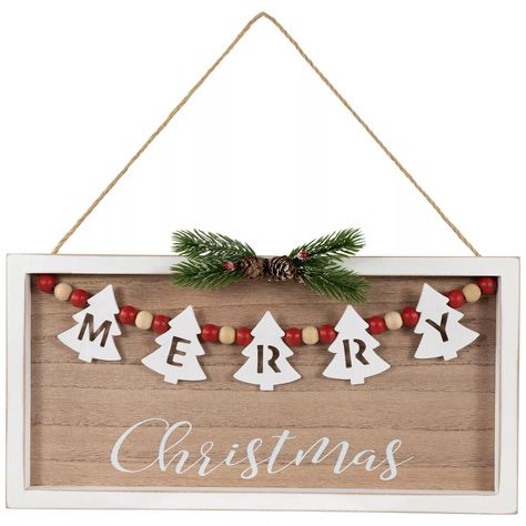 Northlight 15.75" Framed Rustic "merry Christmas" Beaded Wooden Wall Sign : Target Wooden Window Boxes, Christmas Dances, Christmas Booth, Wooden Wall Signs, Merry Christmas Images, Merry Christmas Sign, Wooden Cutouts, Rustic Holiday, Christmas Bead