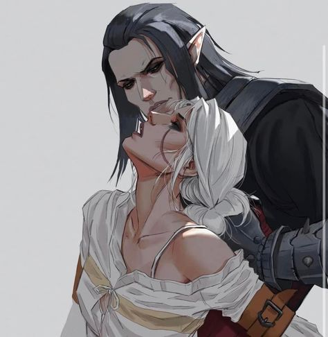 Fantasy Romance Art, Witcher Art, Fantasy Couples, Romance Art, Dark Elf, Arte Fantasy, Fantasy Romance, Couple Art, The Witcher