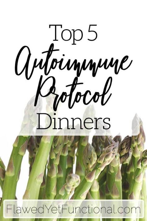 Need a few AIP recipes to get you started on the elimination phase? Try these top 5 Autoimmune Protocol dinner recipes that have been tested and are fantastic! #AIP #dinner #glutenfree #grainfree #dairyfree Aip Dinner Recipes Autoimmune, Aip Elimination Phase Recipes, Aip Dinner Recipes, Autoimmune Protocol Diet Recipes, Aip Dinner, Autoimmune Diet Recipes, Aip Diet Recipes, Autoimmune Protocol Recipes, Autoimmune Protocol Diet