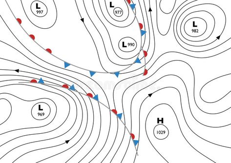 Isobars. Editable vector illustration of a generic weather map showing isobars a , #spon, #illustration, #generic, #vector, #Isobars, #Editable #ad Skin Mapping, Weather Fronts, Map Quilt, Weather Map, Graphic Design Agency, Sports Graphic Design, Meteorology, Scientific Illustration, Map Design