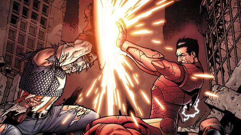 Iron Man Vs Captain America, Iron Man Comic, Captain America Civil, Marvel Comic Character, Dc Movies, Age Of Ultron, Man Vs, Steve Rogers, Robert Downey Jr