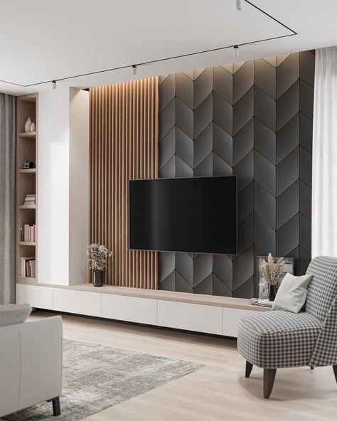 Feature Wall Ideas Living Room Modern Interiors, 86inch Tv, Tv Module Living Rooms, Tv Wall Design Modern Luxury Living Room, Feature Tv Wall Ideas, Tv Feature Wall Living Room Modern, Television Unit Design, Living Room Television Wall Ideas, Feature Tv Wall