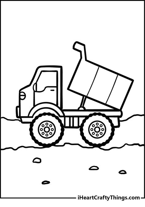 Dump Truck Coloring Pages Dump Truck Tattoo Ideas, Construction Truck Coloring Pages, Dump Truck Coloring Page Free Printable, Dump Truck Coloring Page, Dump Truck Drawing, Construction Coloring Pages, Truck Painting, Printable Food, Nursery Garden