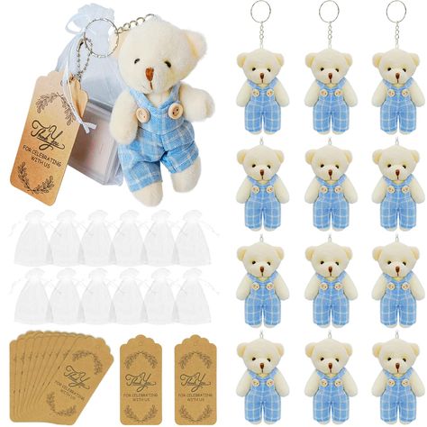 PRICES MAY VARY. What you get: You will get 12 mini blue bears,12 thank you tags and 12 organza bags, enough to meet your decoration needs, which also allow you to share with your family and friends. Wide applications: The tiny stuffed animals plush bears are widely applied for wedding, valentines ,birthday party favors, teddy bear themed parties, cake decoration, graduations, claw machine toys, carnival party supplies, carnival prizes, safari party supplies, Christmas stocking stuffers toys. So Plush Bears, Gender Reveal Party Favors, Bebe Shower, Organza Material, Gender Reveal Party Games, Valentines Party Decor, Stuffed Bears, Mini Teddy Bears, Birthday Souvenir