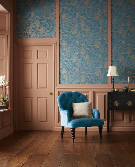 Why Japanese-inspired wallpaper will be everywhere in 2019 Teal Backdrop, Statement Wallpaper, Brown Teal, Downstairs Loo, Teal Wallpaper, Graham & Brown, Japanese Landscape, Wallpaper Direct, Brown Wallpaper