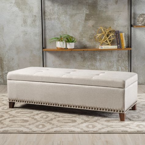 Free 2-day shipping. Buy Gisele Fabric Storage Ottoman, Beige at Walmart.com Velvet Storage Ottoman, Bench Bedroom, Storage Bench Bedroom, Fabric Storage Ottoman, End Of Bed Bench, Upholstered Storage Bench, Storage Ottoman Bench, Noble House, Upholstered Storage