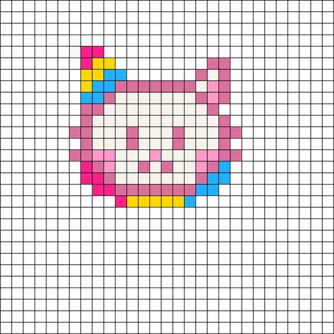 Cute Clown Pixel Art, Iron On Beads Pattern, Clown Pixel Art Grid, Perler Bead Patterns Clown, Clown Perler Beads, Clown Pixel Art, Pixel Art Pattern Easy Small, Cat Perler Bead Patterns, Clown Perler