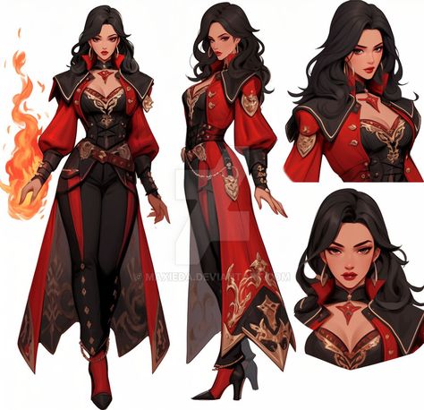 Fantasy Clothes Reference, Dnd Outfit Ideas, Firebender Outfit, Firebender Oc, Character Design Concept Art, Anton Chekhov, Female Character Concept, Clothing Design Sketches, Fashion Drawing Dresses