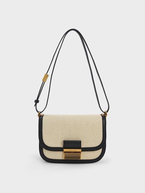 Charles And Keith Bags, Beach Weekend, Designer Clutch Bags, Canvas Clutch, Canvas Crossbody Bag, Charles Keith, Pretty Bags, The Favourite, Black Cross Body Bag