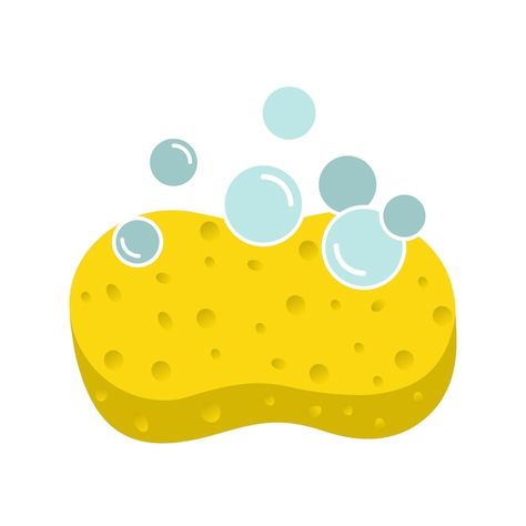 Sponge with soap bubbles icon vector fla... | Premium Vector #Freepik #vector #cleaning-spray #sponge #household-items #cleaning-equipment Sponge Illustration, Sponge Drawing, Grocery Packaging, Bubbles Icon, Sponge Picture, Work Pictures, Cleaning Sponge, Calendar Planner, Cleaning Spray