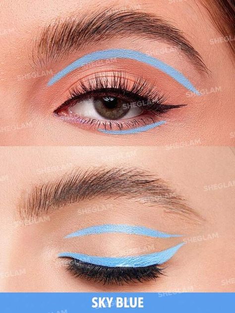 SHEGLAM Color Crush Liquid Eyeliner-Now Streaming 7 Colors Smudge-Proof High Pigment Eyeliner Pencil Sweatproof Long Lasting Easy To Use Blue Eyeliner | SHEIN USA Hot Halloween, Blue Eyeliner, Eyeliner Pencil, Color Crush, Pencil Eyeliner, Liquid Eyeliner, Makeup Ideas, Easy To Use, Eyeliner