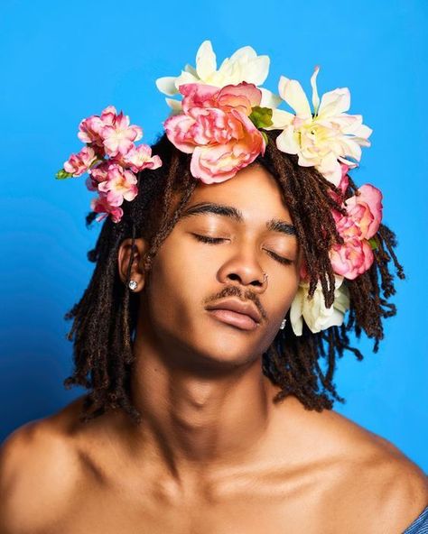 People Aesthetic, Aesthetic People, Afro Punk, Flower Boys, Afro Art, Black Man, Photo Pose, Art And Illustration, Portrait Inspiration