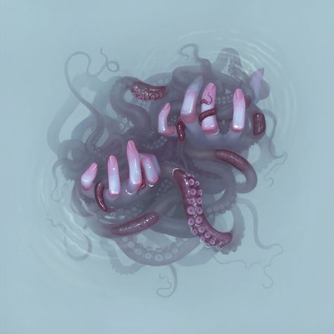 Miranda Meeks #digital #illustration #fantasy Rose Lalonde, Concept Art World, Octopus Tentacles, Octopus Art, What Lies Beneath, Personal Aesthetic, Creature Drawings, Gender Envy, Illustration Digital