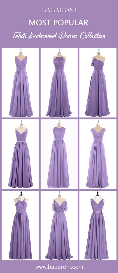 Purple Bridesmaid Gowns, Braids Maid Dresses, Vestido Color Lila, Brides Maid Gown, Wisteria Bridesmaid Dresses, Lilac Bridesmaid, Bridesmaid Gown Chiffon, Lavender Bridesmaid Dresses, Lilac Bridesmaid Dresses