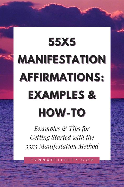 Looking to learn more about the 55×5 Manifestation Method? In this post, learn all about this powerful manifesting practice, plus get examples of 55×5 manifestation affirmations you can use as well as tips for how to manifest the life you desire. #manifestation #lawofattraction #manifestyourdreams 55 Manifestation Method, 55 X 5 Manifestation Examples, Examples Of Manifestation, 55 X 5 Manifestation, 55×5 Manifestation Method, 369 Manifestation Method Example Job, Quick Manifestation Methods, 5x55 Manifesting Method, 55x5 Manifestation Examples