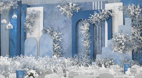 Pool Wedding Decorations, Blue Wedding Decorations, Wedding Stage Backdrop, Wedding Stage Decor, Wedding Background Decoration, Wedding Stage Design, Luxury Wedding Decor, Wedding Backdrop Design, Wedding Backdrop Decorations