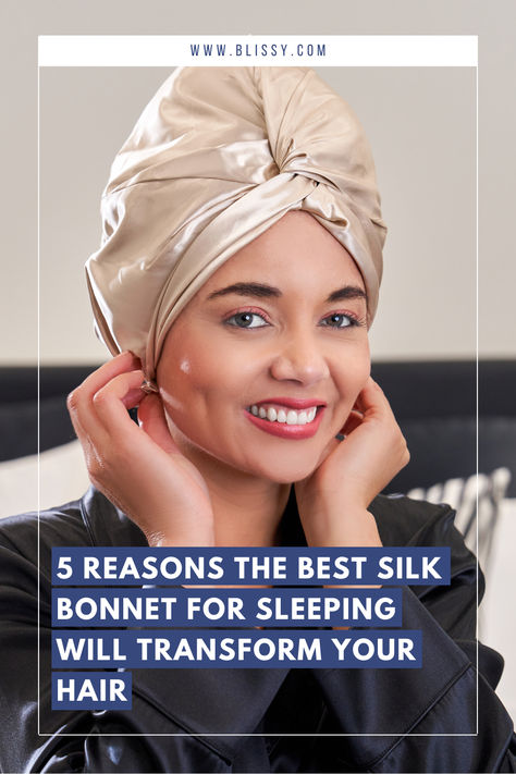 Have you ever considered sleeping with your hair in a bonnet? Find out why the best silk bonnet for sleeping can revolutionize your haircare routine! Dive into 5 reasons why Blissy Bonnets are a game-changer for healthy, luscious locks! #BlissyBonnets #SilkSleepSavior Silk Bonnet Benefits, Sleep Bonnet For Curly Hair, Sleep Bonnet Pattern, Silk Bonnet Sleep, Silk Sleep Bonnet, Sleep Bonnet, Silk Sleep Cap, Silk Hair Bonnets, Night Hairstyles