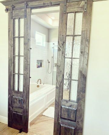 Custom Furniture Handmade and Custom Antique Style Doors Vintage Doors– Tumbleweed Home Furnishings French Barn Doors, Barn Doors Bathroom, Kitchen Pantry Doors, Laundry Doors, Bar Door, Doors Kitchen, Custom Barn Doors, Laundry Room Doors, Hollow Core Doors