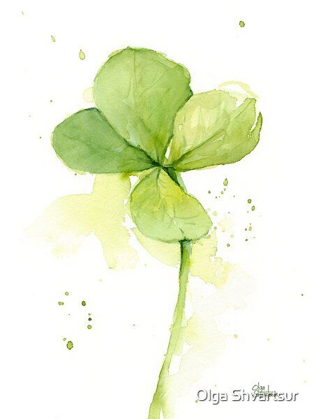 Clover Watercolor, Clover Painting, Saint Patricks Day Art, Clover Print, Clover Tattoos, Flamingo Art, Watercolor Paintings Easy, 1 Tattoo, Arte Floral