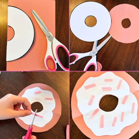 Easy Donut Crafts (With Free Printable Donut Template) Easy Printable Crafts, Donut Template Free Printable, Donut Template, Donut Crafts, Donut Craft, Donut Coloring Page, Donut Theme Party, Watermelon Crafts, Ice Cream Coloring Pages