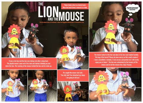 Lion And Mouse Story Puppets, Story Telling Competition, Body Parts Preschool Activities, The Lion And The Mouse, Lion Story, Story Telling Activities, Puppet Craft, Body Parts Preschool, Lion And The Mouse