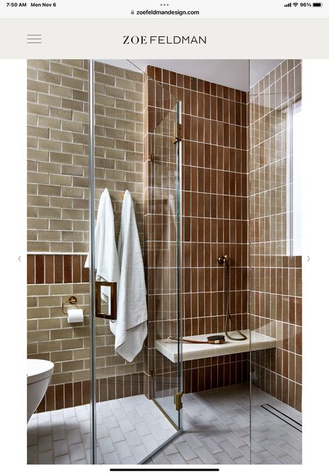 Earth Tone Tile, Frame Bathroom, Embassy Row, Brown Bathroom, Tile Inspiration, Frameless Shower, Urban Oasis, Hotel Interior, Tile Ideas