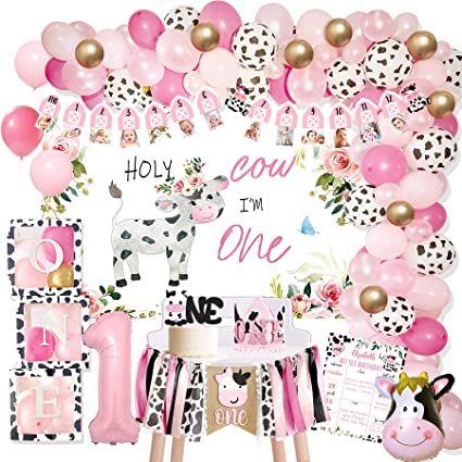 Cow First Birthday Party, Cow First Birthday, First Birthday Decorations Girl, First Birthday Crown, 1st Birthday Girl Decorations, Crown Pink, Winter Onederland Birthday, 1st Birthday Party Decorations, Cow Birthday